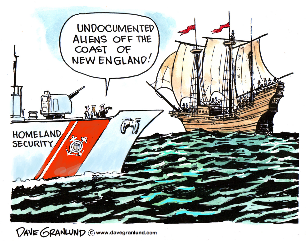  UNDOCUMENTED PILGRIMS by Dave Granlund