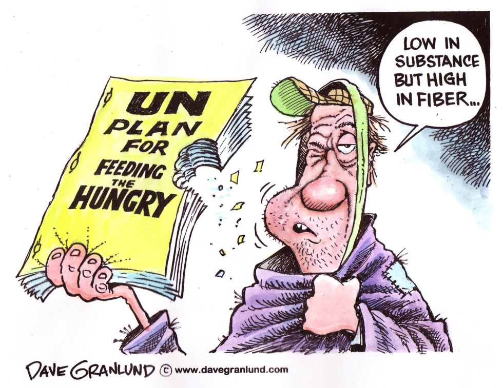  WORLD HUNGER AND UN by Dave Granlund