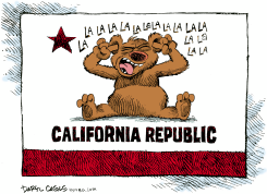 CALIFORNIA BUDGET LA LA LA by Daryl Cagle