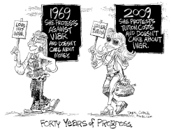 COLLEGE TUITION HIKES - 40 YEARS by Daryl Cagle