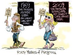 COLLEGE TUITION HIKES - 40 YEARS  by Daryl Cagle