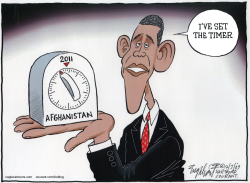 PRESIDENT OBAMA AFGHANISTAN TIMER  by Bob Englehart