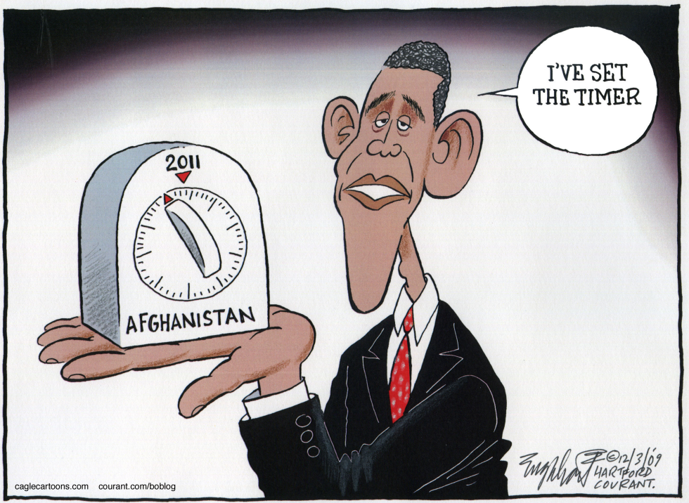  PRESIDENT OBAMA AFGHANISTAN TIMER  by Bob Englehart