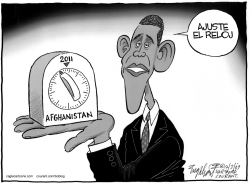 EL RELOJ PARA AFGHANISTAN DEL PRESIDENTE OBAMA by Bob Englehart