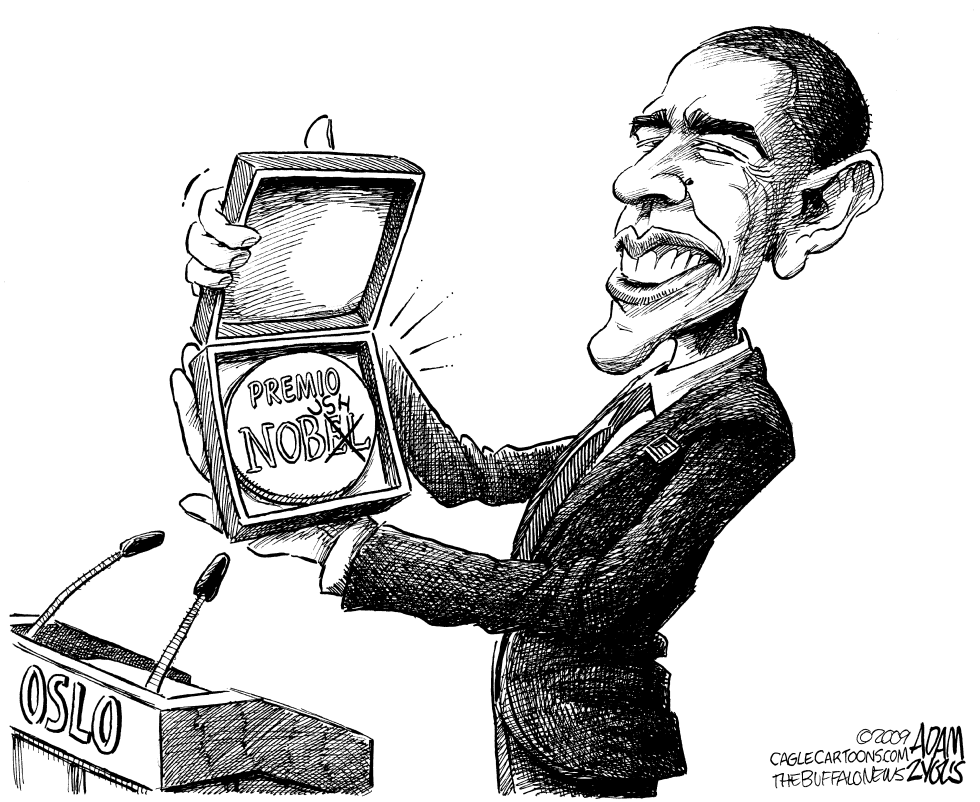  OBAMA RECIBE EL NOBEL by Adam Zyglis