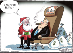 SANTA AND THE BANKER by Bob Englehart