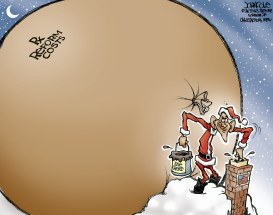 SANTA OBAMA AND THE TIGHT FIT  by John Cole