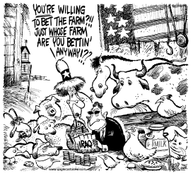 BUSH BETS THE FARM by Mike Lane