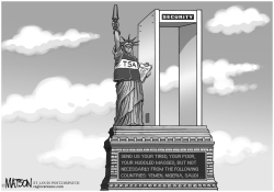 STATUE OF LIBERTY SECURITY CHECKPOINT by RJ Matson