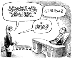 PELEANDO CONTRA EL TERRORISMO by Adam Zyglis