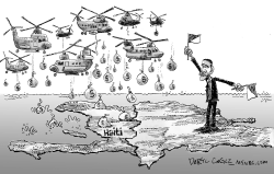 OBAMA AND HAITI by Daryl Cagle