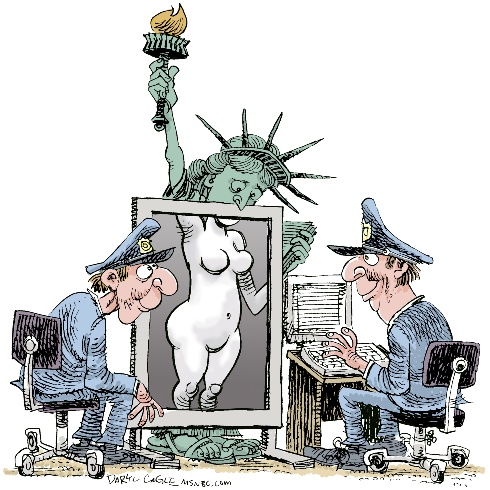  SEGURIDAD EN EL AEROPUERTO Y LA LIBERTAD  by Daryl Cagle