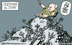 RUSH ON HAITI by Mike Keefe