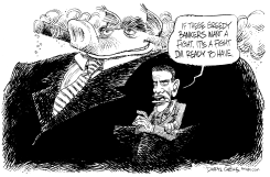 OBAMA VS THE BAD BANKERS by Daryl Cagle