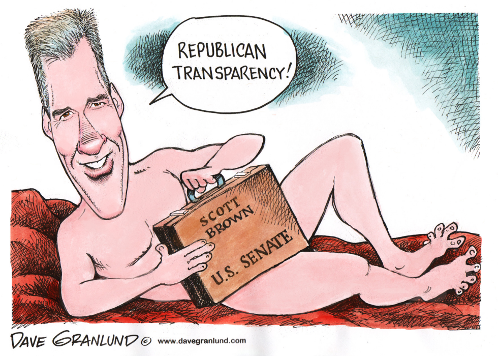  SCOTT BROWN AND TRANSPARENCY by Dave Granlund