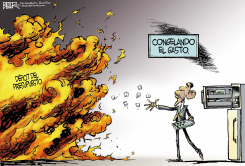 OBAMA CONGELANDO EL GASTO  by Nate Beeler