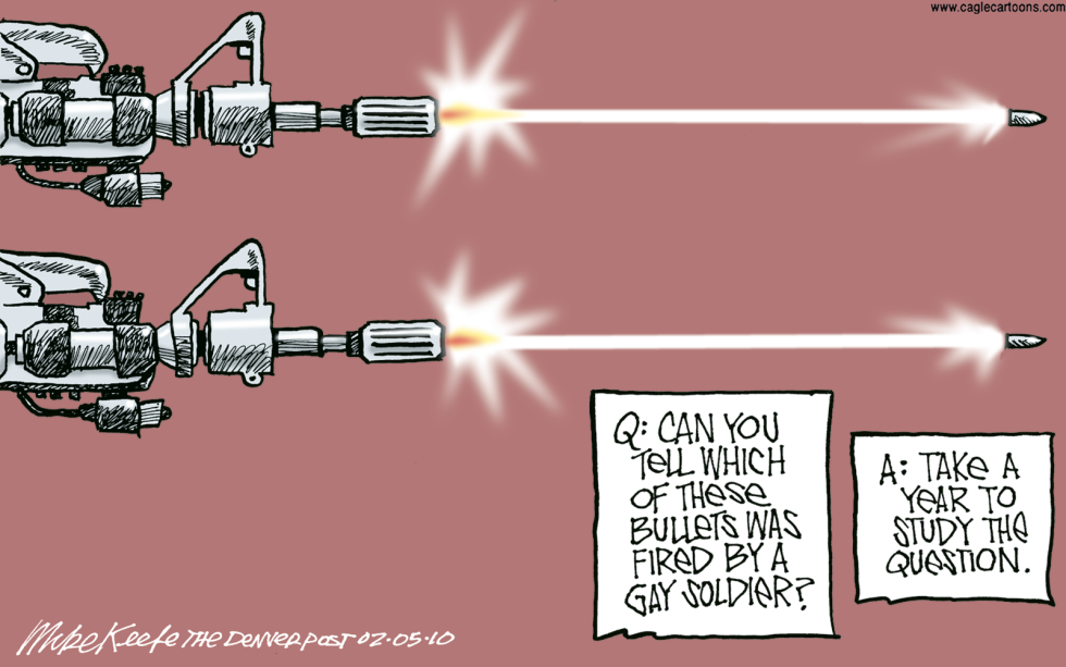  GAYS IN MILITARY by Mike Keefe