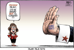 NOTE FOR PALIN by Nate Beeler