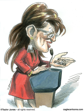 SARAH PALIN HABLA CON SU MANO  by Taylor Jones