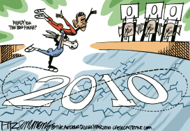 OBAMA ON THIN ICE by David Fitzsimmons