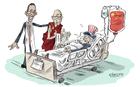 DALAI LAMA VISITING UNCLE SAM by Martin Sutovec