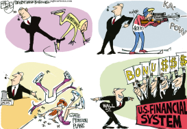 WALL STREET OLYMPIAN by Pat Bagley