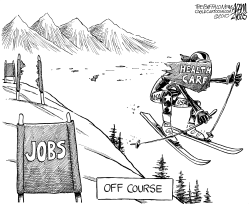 OBAMA OFF COURSE by Adam Zyglis