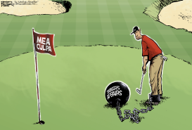 TIGER WOODS PUTTS by Nate Beeler