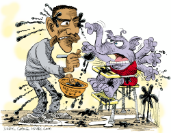 OBAMA FEEDS HEALTHCARE TO GOP  by Daryl Cagle