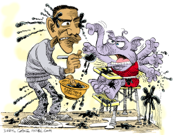 OBAMA ALIMENTA CON EL SISTEMA DE SALUD AL GOP  by Daryl Cagle