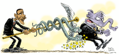 EL PLAN DE SALUD DE OBAMA MUERDE  by Daryl Cagle