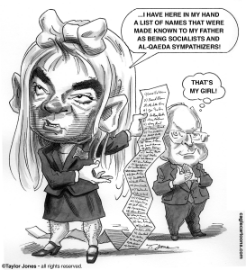 LIZ CHENEY AS JOE MCCARTHY by Taylor Jones