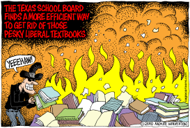 TEXAS SCHOOLBOARD BOOKBURNING by Wolverton