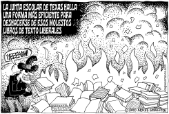 QUEMA DE LIBROS DE LA JUNTA ESCOLAR DE TEXAS by Wolverton