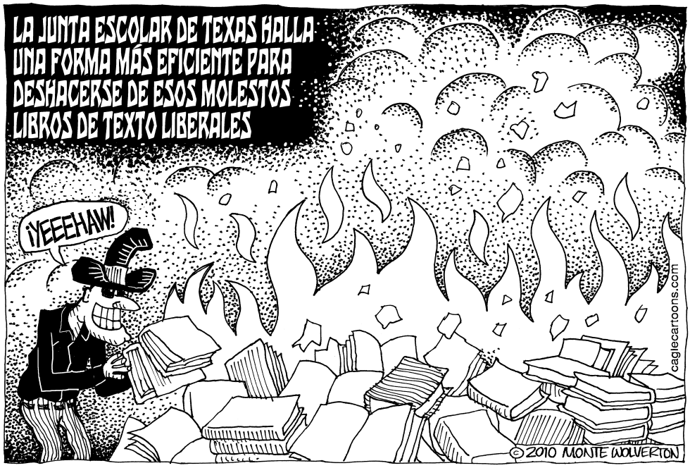  QUEMA DE LIBROS DE LA JUNTA ESCOLAR DE TEXAS by Wolverton