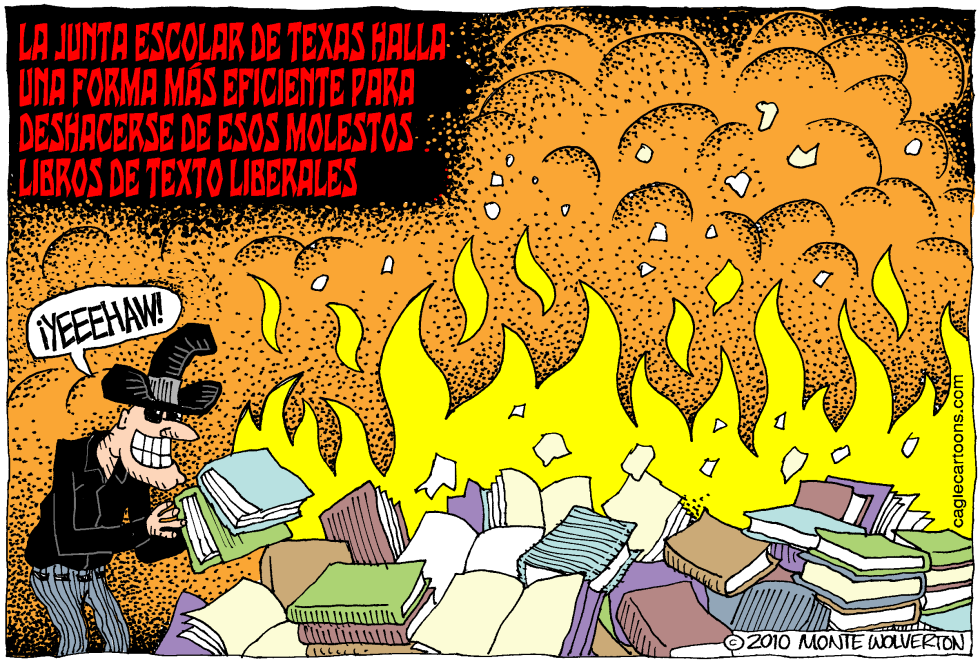  QUEMA DE LIBROS DE LA JUNTA ESCOLAR DE TEXAS  by Wolverton