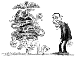 OBAMA BEATS GOP ON HEALTHCARE by Daryl Cagle