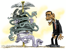 OBAMA BEATS GOP ON HEALTHCARE  by Daryl Cagle