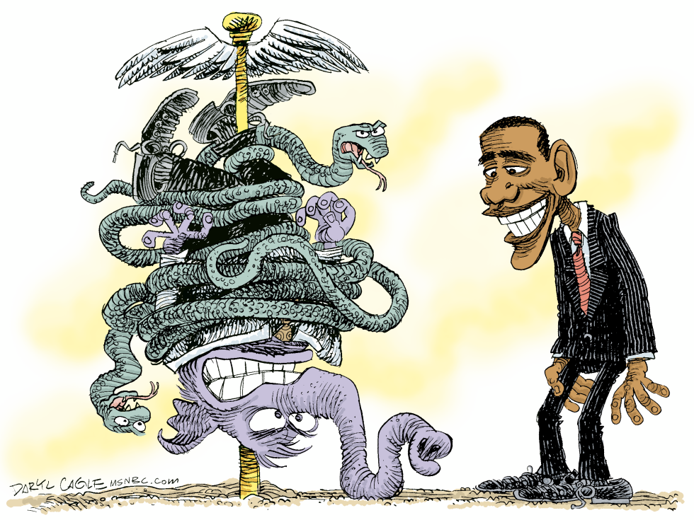  OBAMA BEATS GOP ON HEALTHCARE  by Daryl Cagle