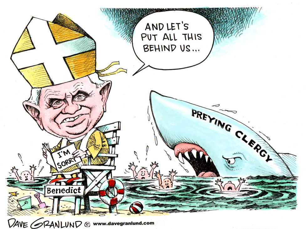  POPE BENEDICT AND PREYING CLERGY by Dave Granlund