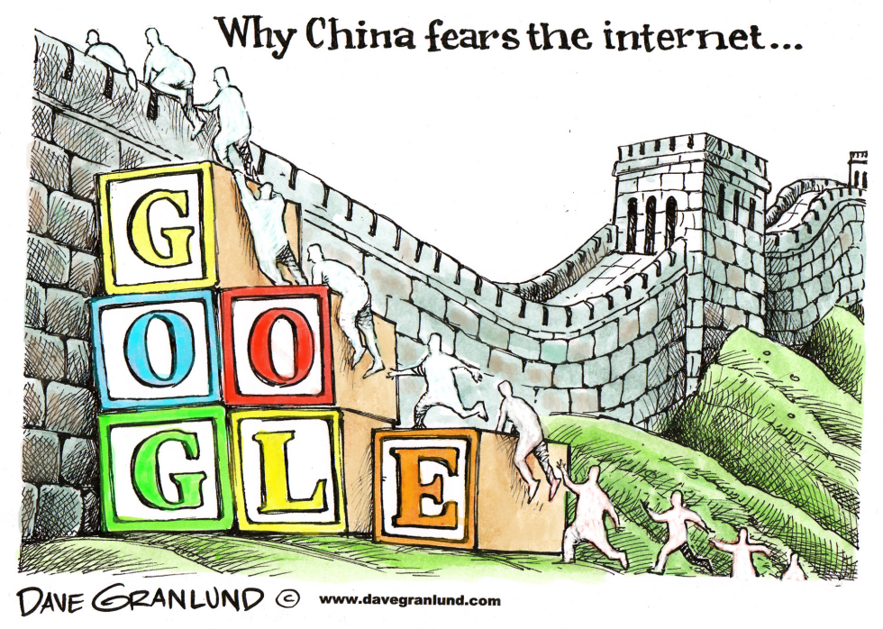  CHINA VS UNCENSORED GOOGLE by Dave Granlund