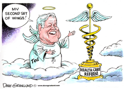 TED KENNEDY'S HEALTH CARE WINGS by Dave Granlund