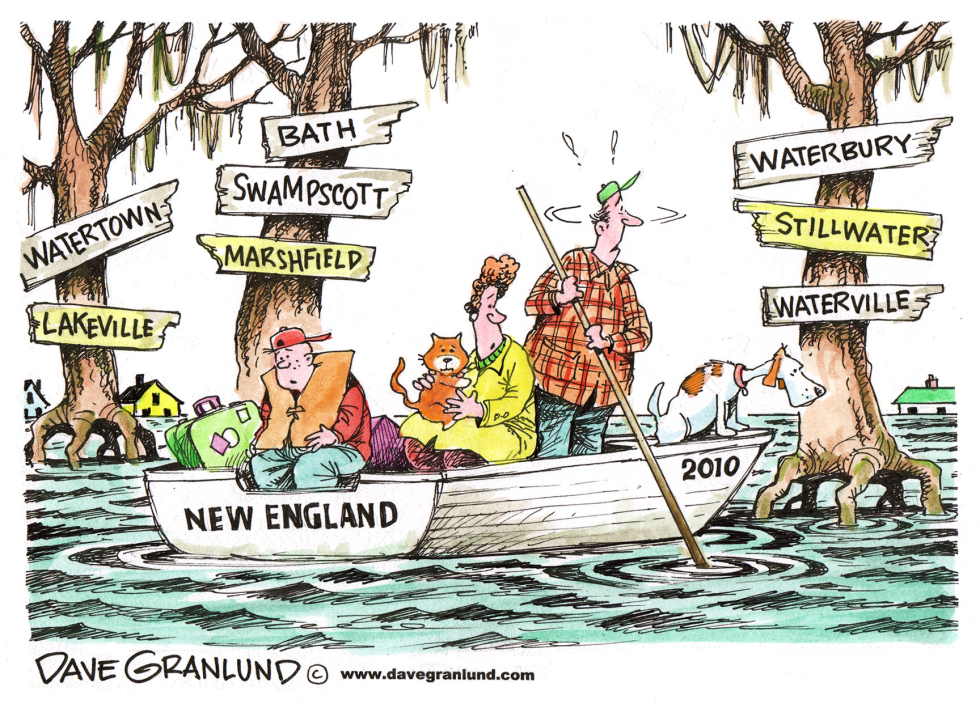  NEW ENGLAND RECORD FLOODING by Dave Granlund