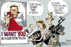 JESUS WANTS YOU - MILITIAS  by Pat Bagley