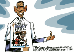 BARACK DRILLS by David Fitzsimmons