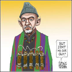 KARZAI THREATENS TO JOIN TALIBAN by Aislin