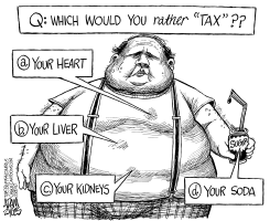 SURGARY BEVERAGE TAX by Adam Zyglis