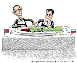 OBAMA AND MEDVEDEV  by Arcadio Esquivel