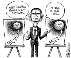 OBAMA SPENDING INTO SPACE by Adam Zyglis