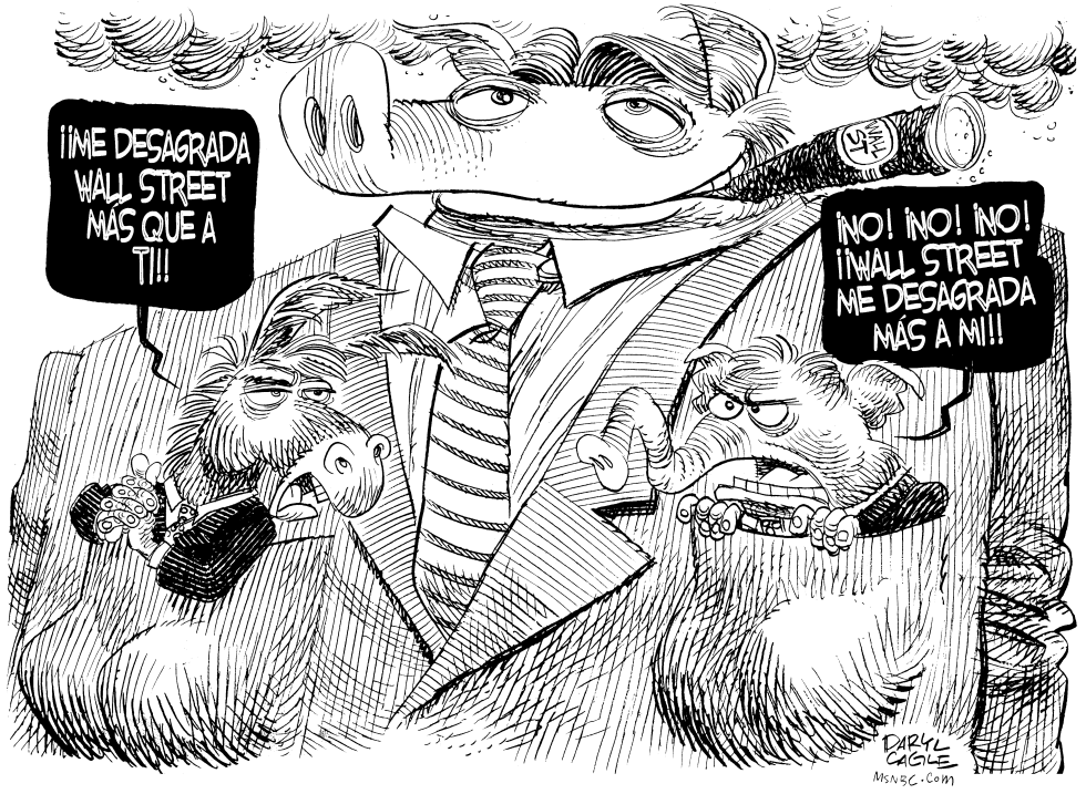  MUY DENTRO DE LOS BOLSILLOS DE WALL STREET by Daryl Cagle